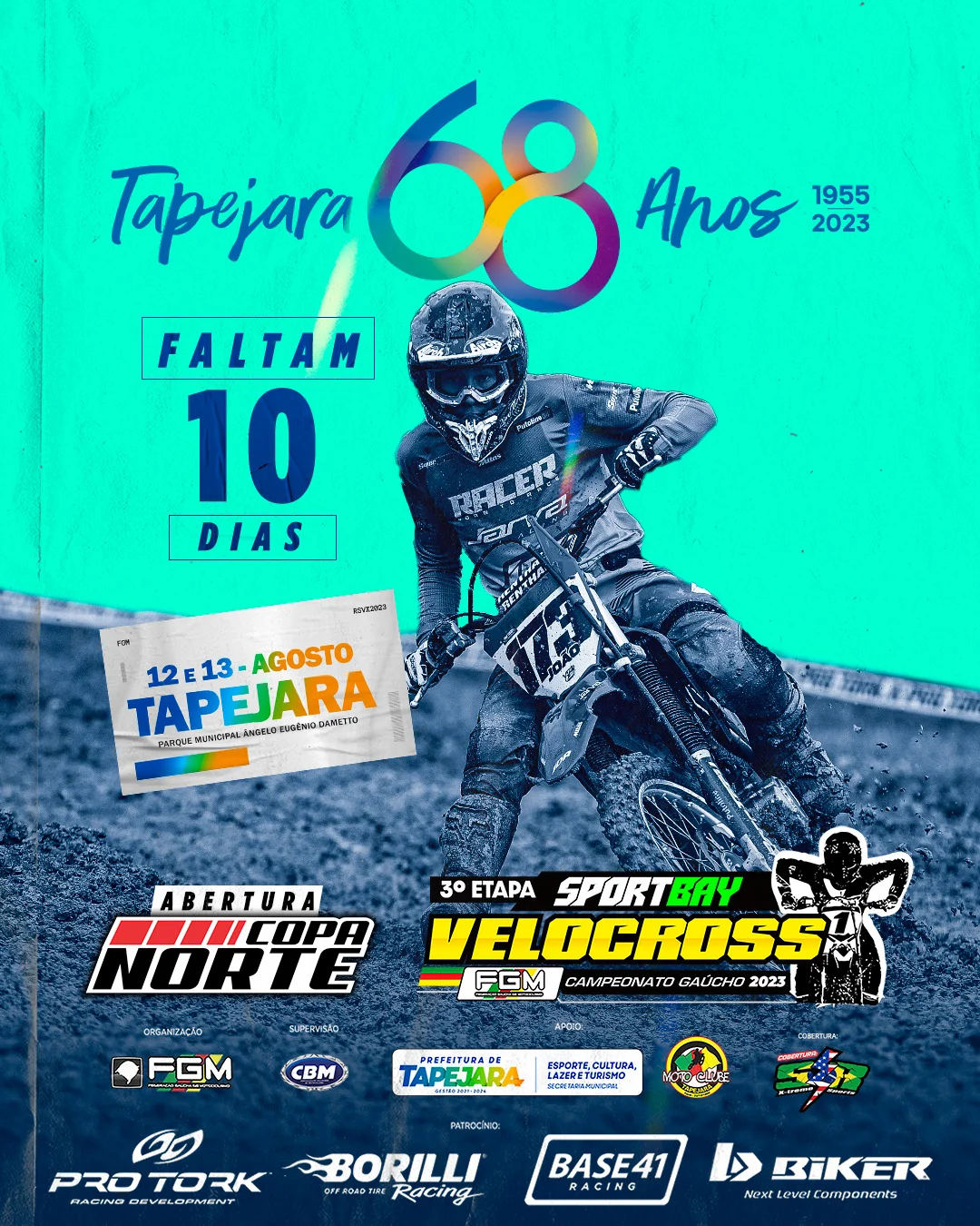 Imagem TAPEJARA/RS - Abre comemorações dos 68 anos, com a 3a Etapa do Sportbay Gaúcho de Velocross 2023