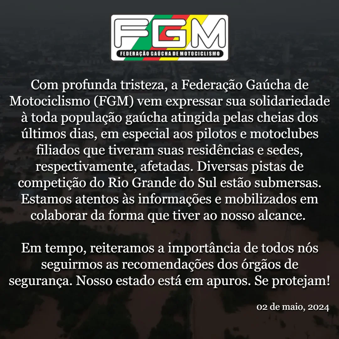 Imagem Comunicado FGM - Cheias no RS