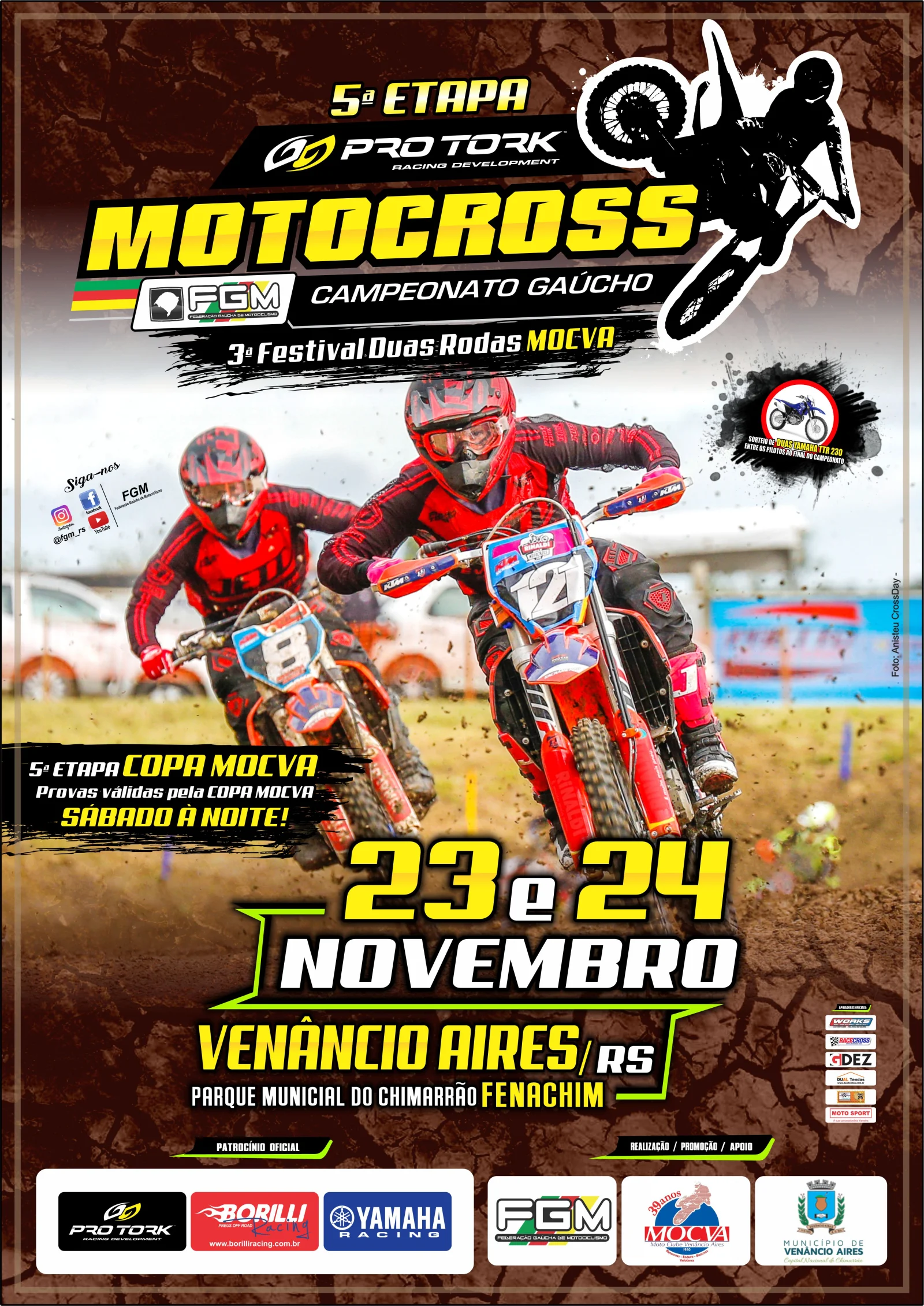 Imagem Venâncio Aires recebe a 5ª Etapa do Pro Tork Gaúcho de Motocross
