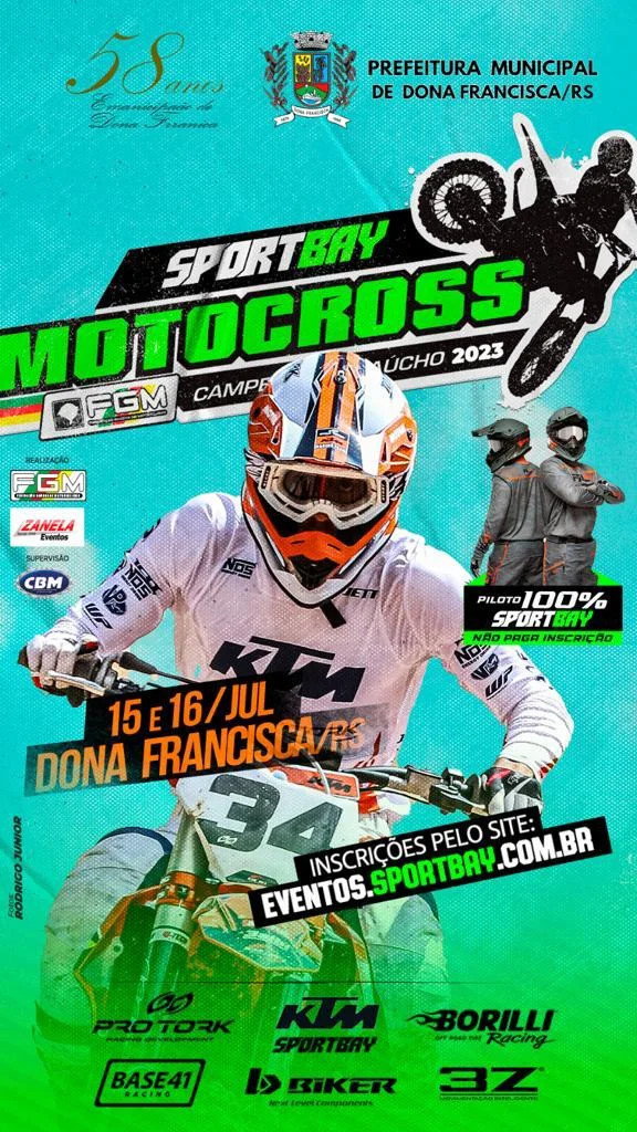 Imagem DONA FRANCISCA/RS - Recebe a 6a Etapa do SPORTBAY Gaúcho de Motocross, neste final de semana