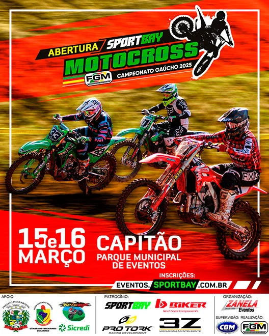 Imagem Campeonato Gaúcho Sportbay de Motocross 2025 abre temporada em Capitão com jantar dos campeões