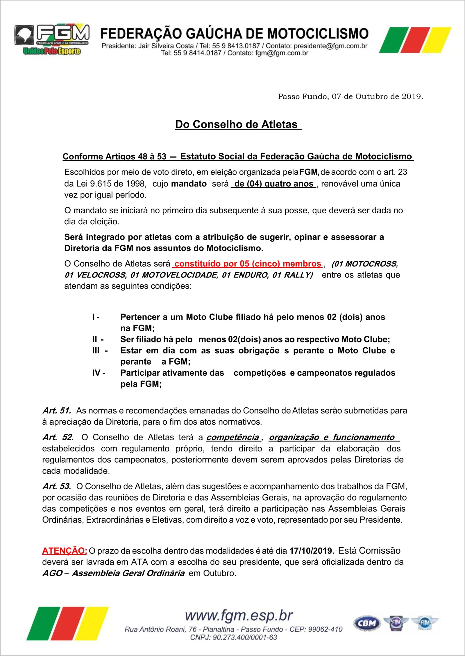 Imagem CONSELHO DE ATLETAS - AGO 2019