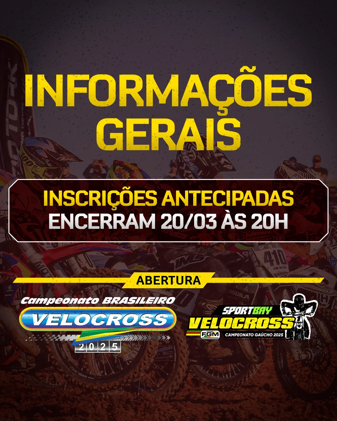 Imagem Programação, Credenciamento de Imprensa e Mais Informações sobre a Abertura do Campeonato Brasileiro e Gaúcho de Velocross