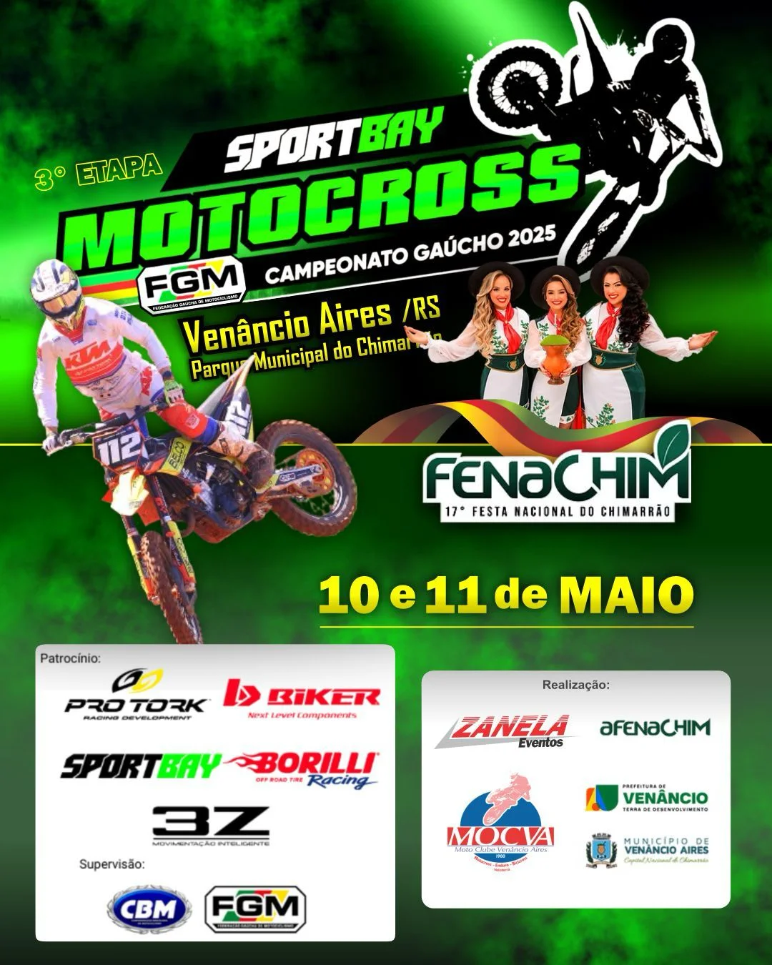 Imagem Motocross e tradição lado a lado: Venâncio Aires recebe a 3ª etapa do Gaúcho de Motocross durante a Fenachim