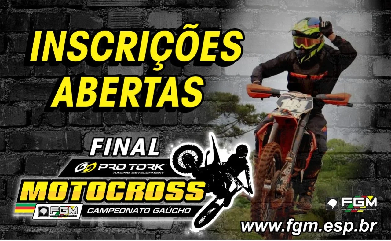 Imagem Final do Pro Tork Gaúcho de Motocross está com Inscrições abertas
