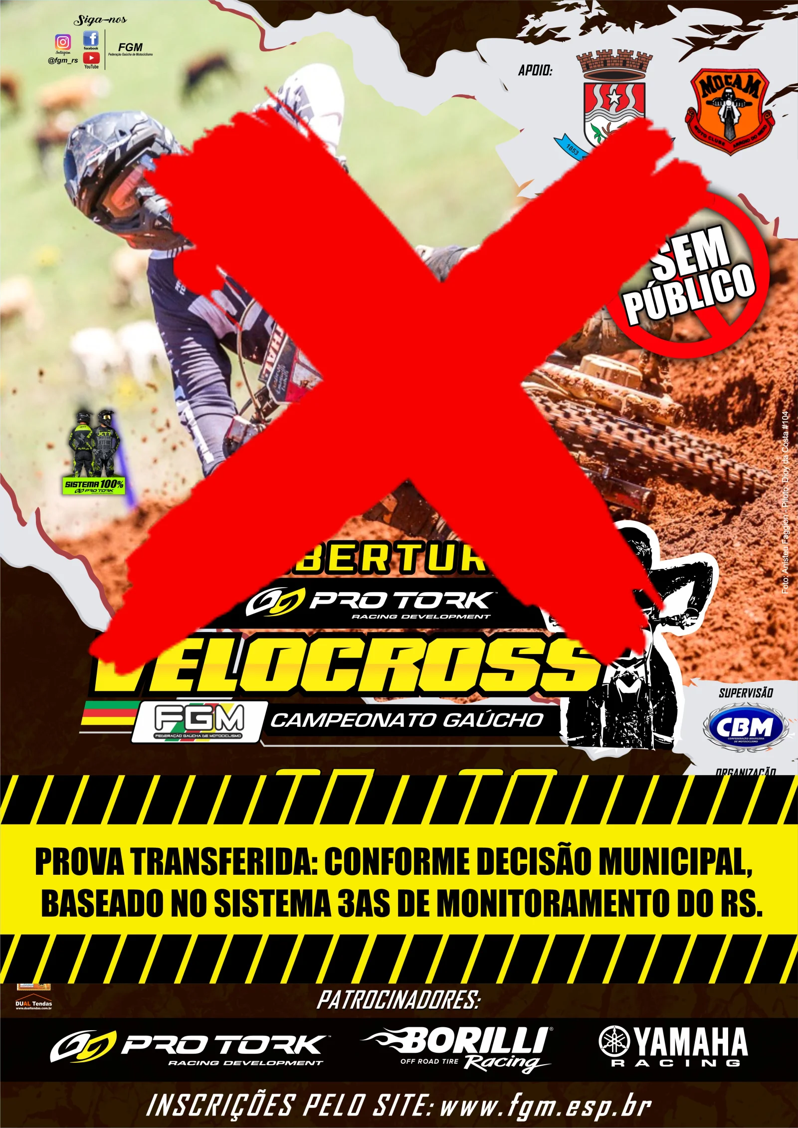 Imagem COMUNICADO IMPORTANTE - PRO TORK GAÚCHO DE VELOCROSS 2021