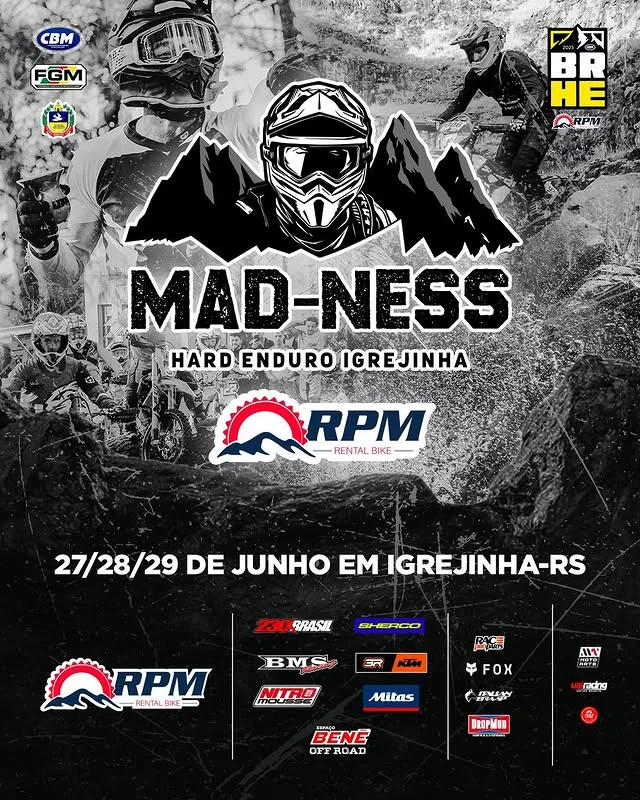 Imagem Mad-Ness Brasileiro de Hard Enduro reúne pilotos do mundo todo em Igrejinha nos dias 27, 28 e 29 de junho