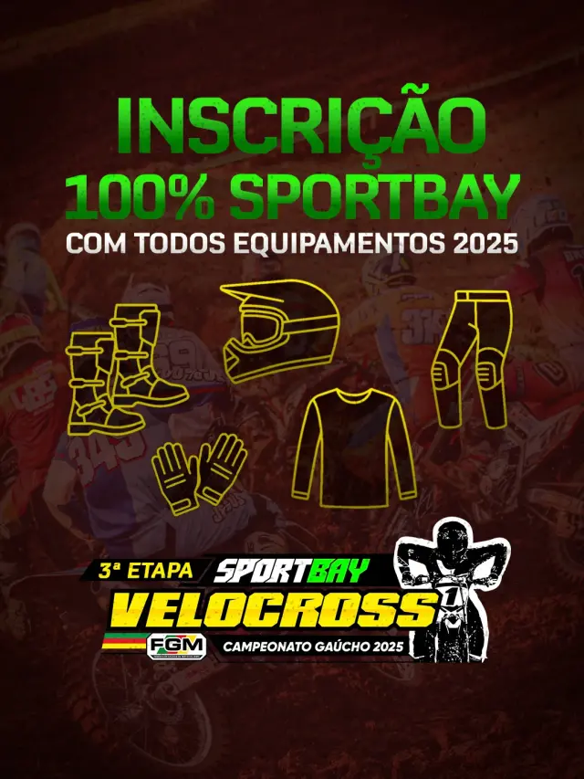 Imagem Inscrição 100% Sportbay estará valendo na 3ª etapa do Campeonato Sportbay Gaúcho de Velocross 2025