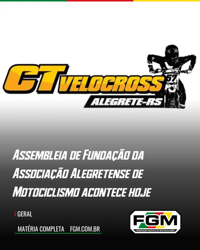 Imagem Alegrete convoca Assembleia de Fundação da Associação Alegretense de Motociclismo