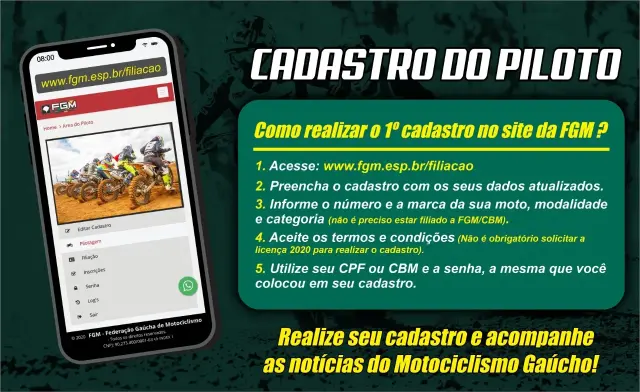 Imagem CADASTRO DE PILOTOS FGM: