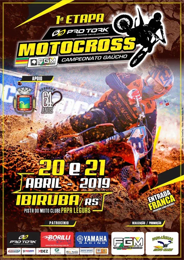Imagem FGM, PREFEITURA E MOTO CLUBE PAPA LÉGUAS, TRANSFEREM ABERTURA DO GAÚCHO DE MOTOCROSS