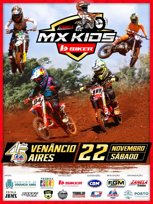 Imagem Criado pela Zanela Eventos para revelar e impulsionar jovens talentos, o Campeonato MX Kids chega com tudo à sua segunda etapa neste sábado, em Venâncio Aires