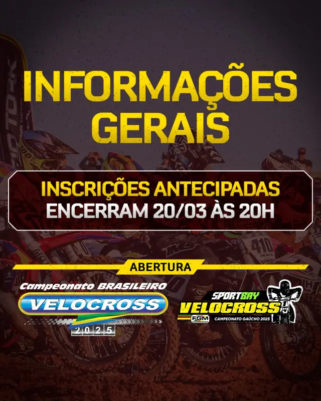 Imagem Programação, Credenciamento de Imprensa e Mais Informações sobre a Abertura do Campeonato Brasileiro e Gaúcho de Velocross