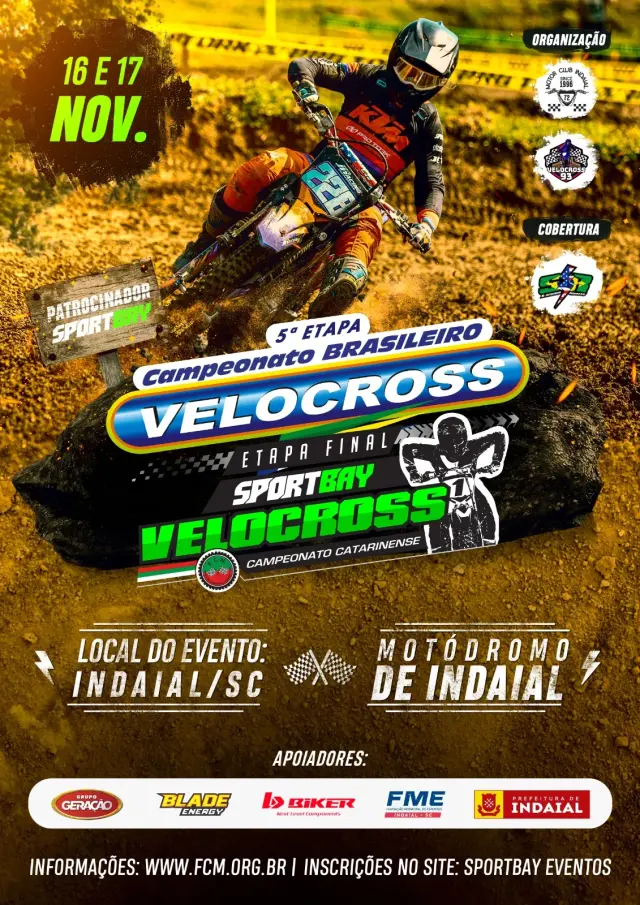 Imagem Campeonato Brasileiro Velocross e Final Catarinense acontecem em Indaial/SC neste fim de semana