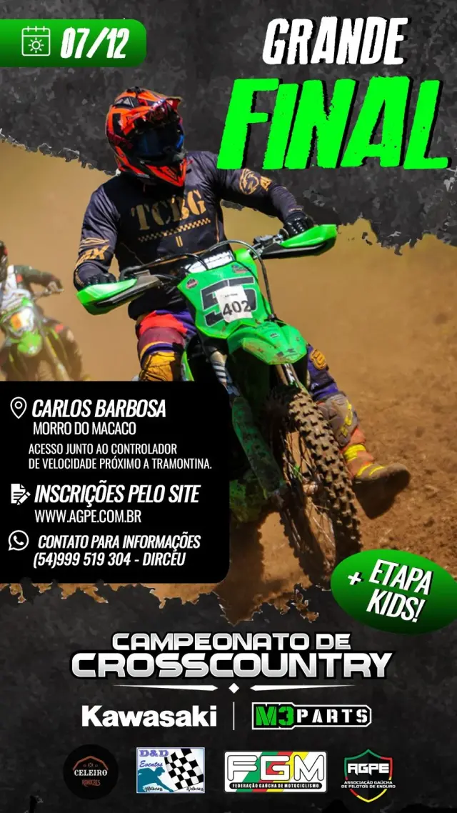 Imagem A Grande Final do Campeonato Kawasaki de Cross Country promete agitar Carlos Barbosa no sábado dia 07 de dezembro