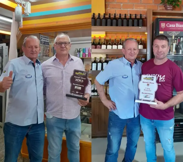 Imagem Xôk’s Chocolates e Casa Bianchi recebem troféu de agradecimento da FGM