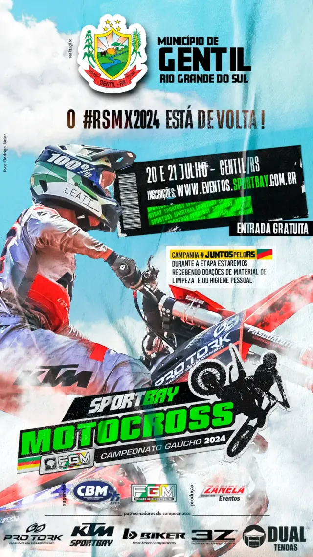 Imagem GENTIL/RS - Será palco do Retorno do Sportbay Gaúcho de Motocross 2024