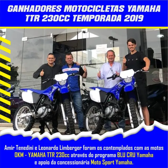 Imagem ENTREGA DAS MOTOCICLETAS YAMAHA TTR 230cc AOS GANHADORES TEMPORADA 2019