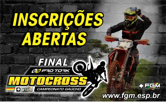 Imagem Final do Pro Tork Gaúcho de Motocross está com Inscrições abertas