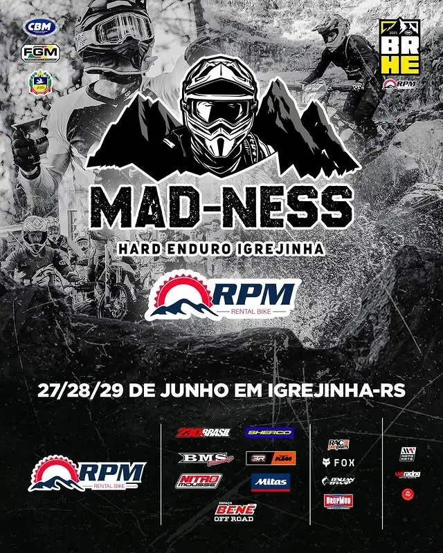 Imagem Mad-Ness Brasileiro de Hard Enduro reúne pilotos do mundo todo em Igrejinha nos dias 27, 28 e 29 de junho