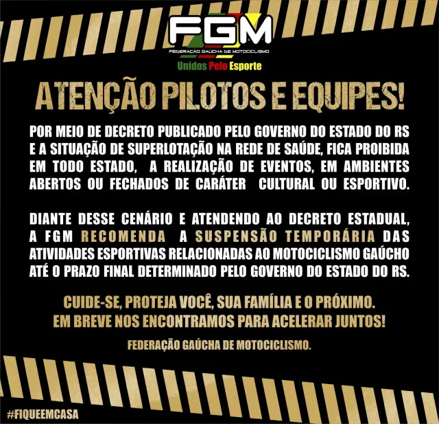 Imagem ATENÇÃO PILOTOS E EQUIPES!