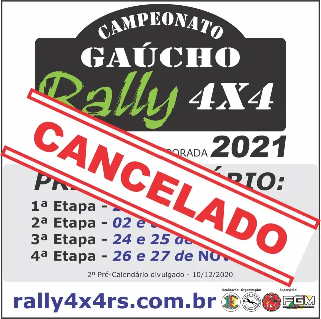 Imagem NOTA OFICIAL - CAMPEONATO GAÚCHO DE RALLY 4x4 2021